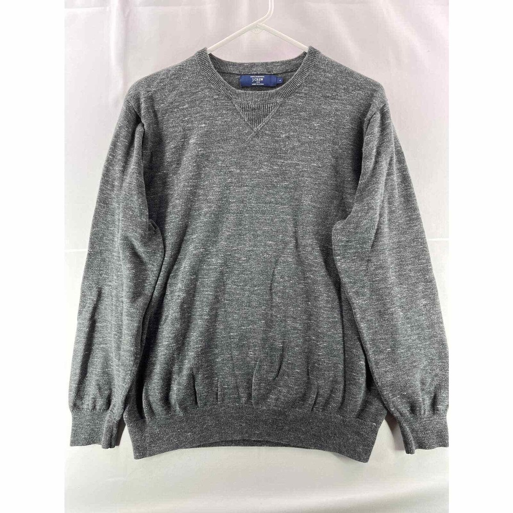 J. Crew Mens Lambswool Sweater Large Gray Long Sleeve Crew Neck Casual Pullover